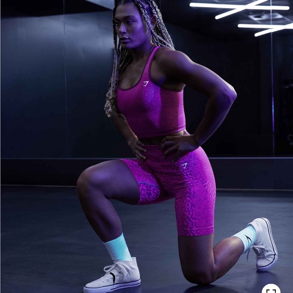 Gymshark Adapt Animal Seamless Crop Tank - Reef Ruby Brown, size small - Picture 6 of 7